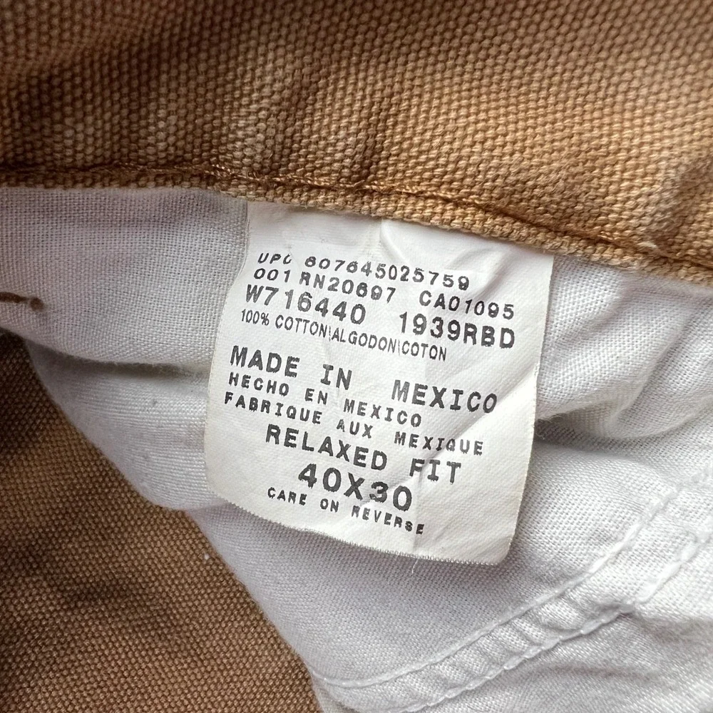 Dickies Relaxed Fit Tan Duck Canvas Carpenter Pants Mens 40x30 Paint‎ Distressed